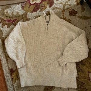 h&m wool blend quarter zip